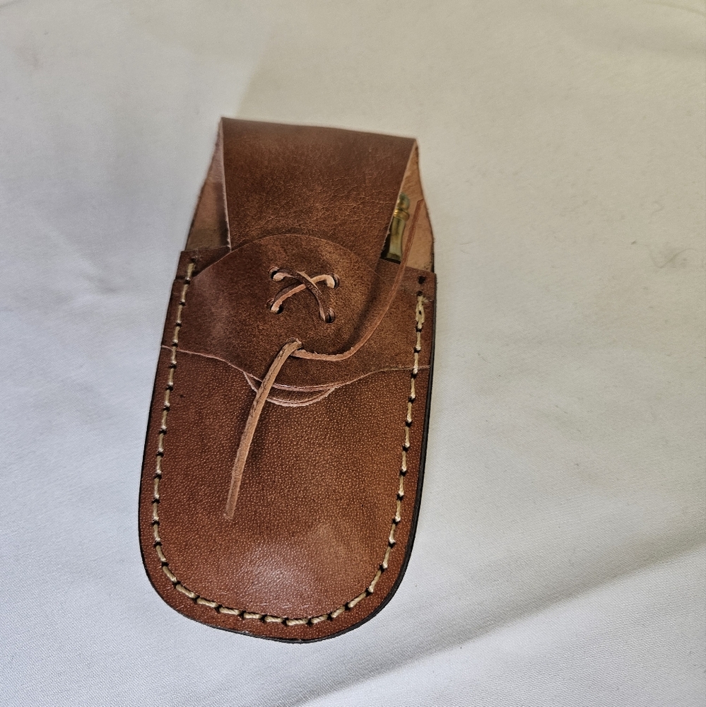 Brown Leather Pouch With Knife New‎